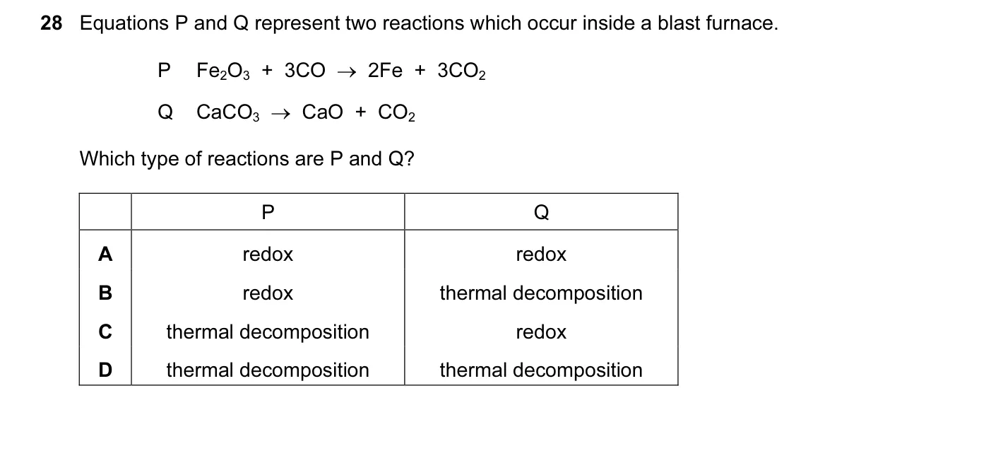 Question 28, November 2013, 0620 Paper 11
