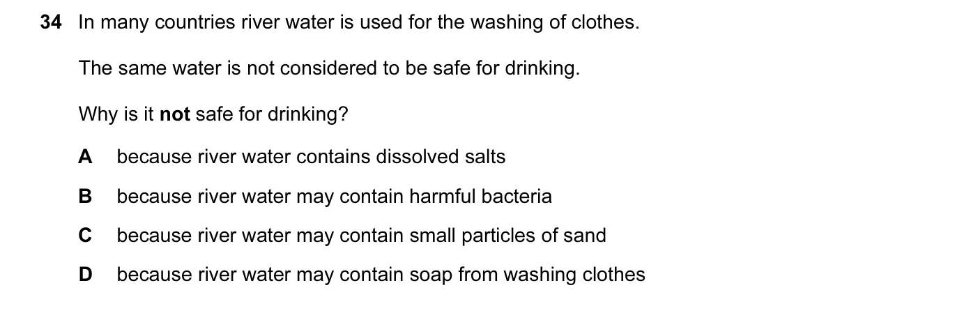 Question 34, November 2013, 0620 Paper 11