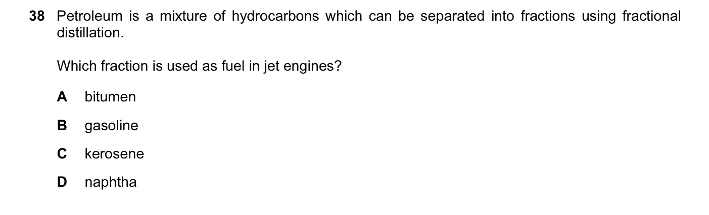 Question 38, November 2013, 0620 Paper 11