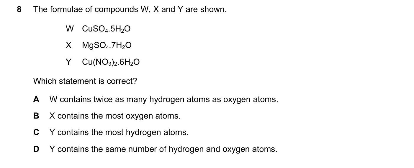 Question 8, November 2013, 0620 Paper 12