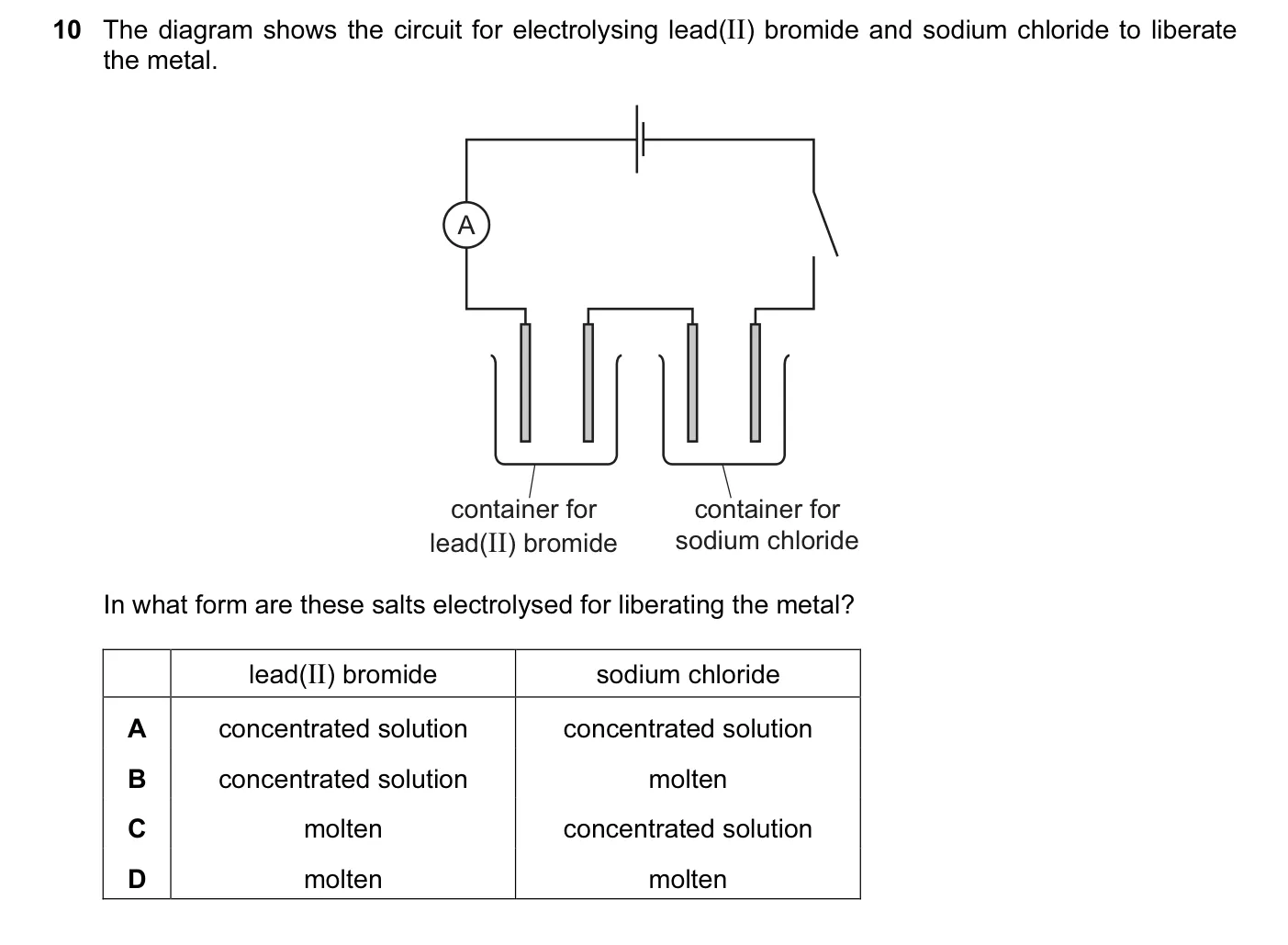 Question 10, November 2013, 0620 Paper 12