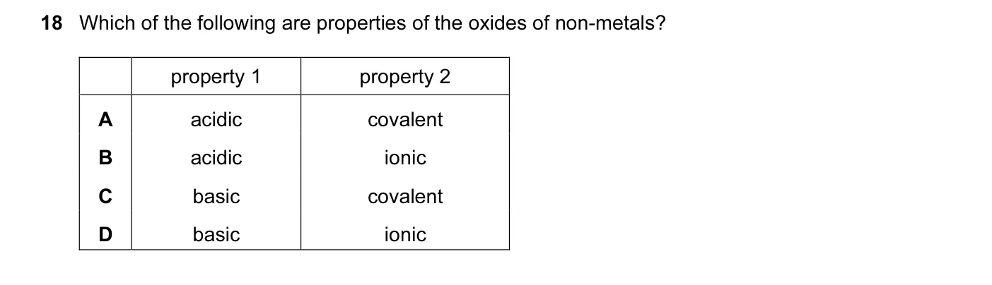 Question 18, November 2013, 0620 Paper 12