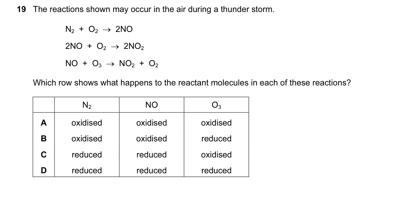 Question 19, November 2013, 0620 Paper 12