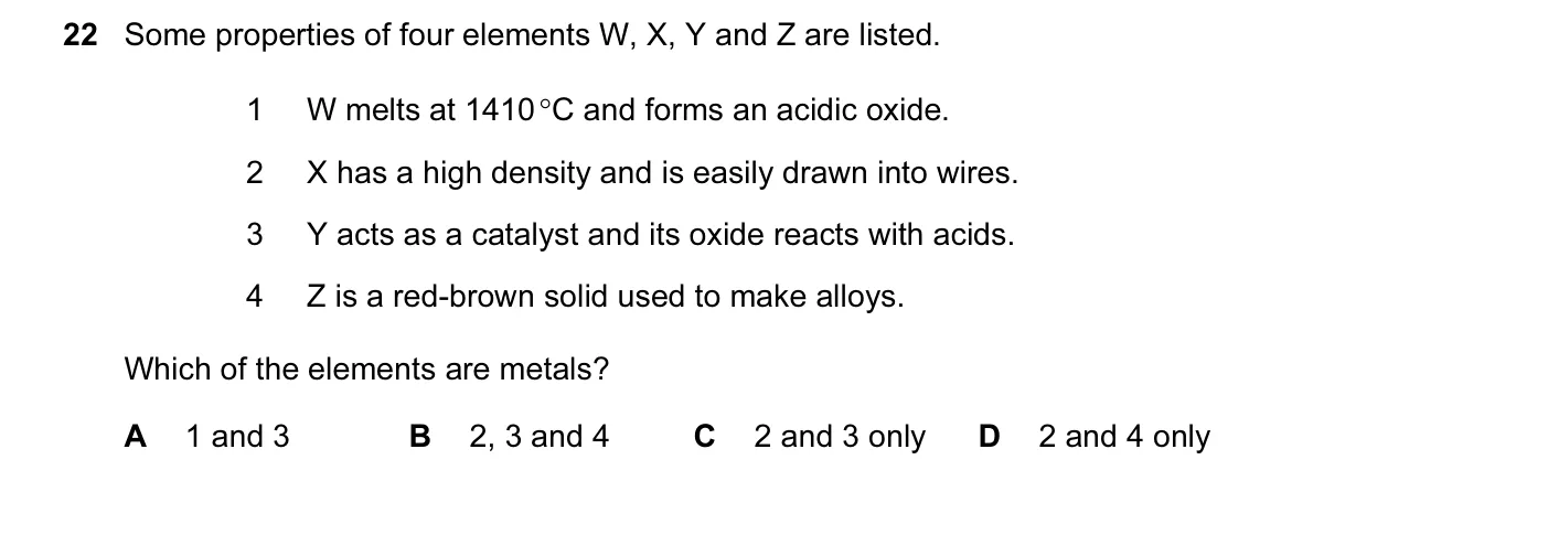 Question 22, November 2013, 0620 Paper 12