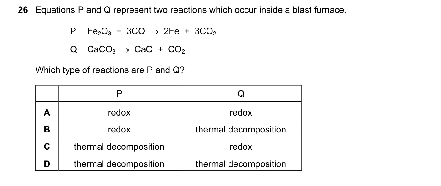 Question 26, November 2013, 0620 Paper 12