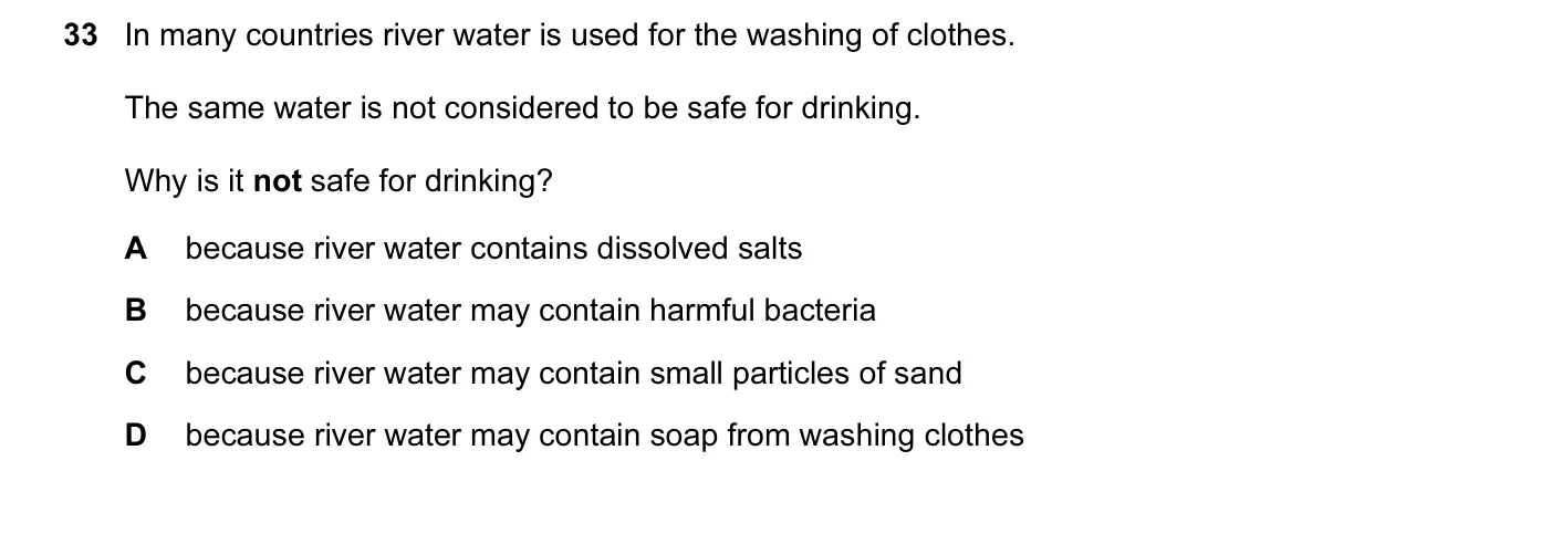 Question 33, November 2013, 0620 Paper 12
