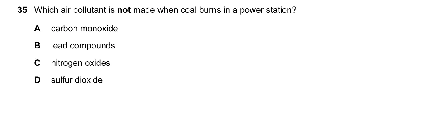 Question 35, November 2013, 0620 Paper 12