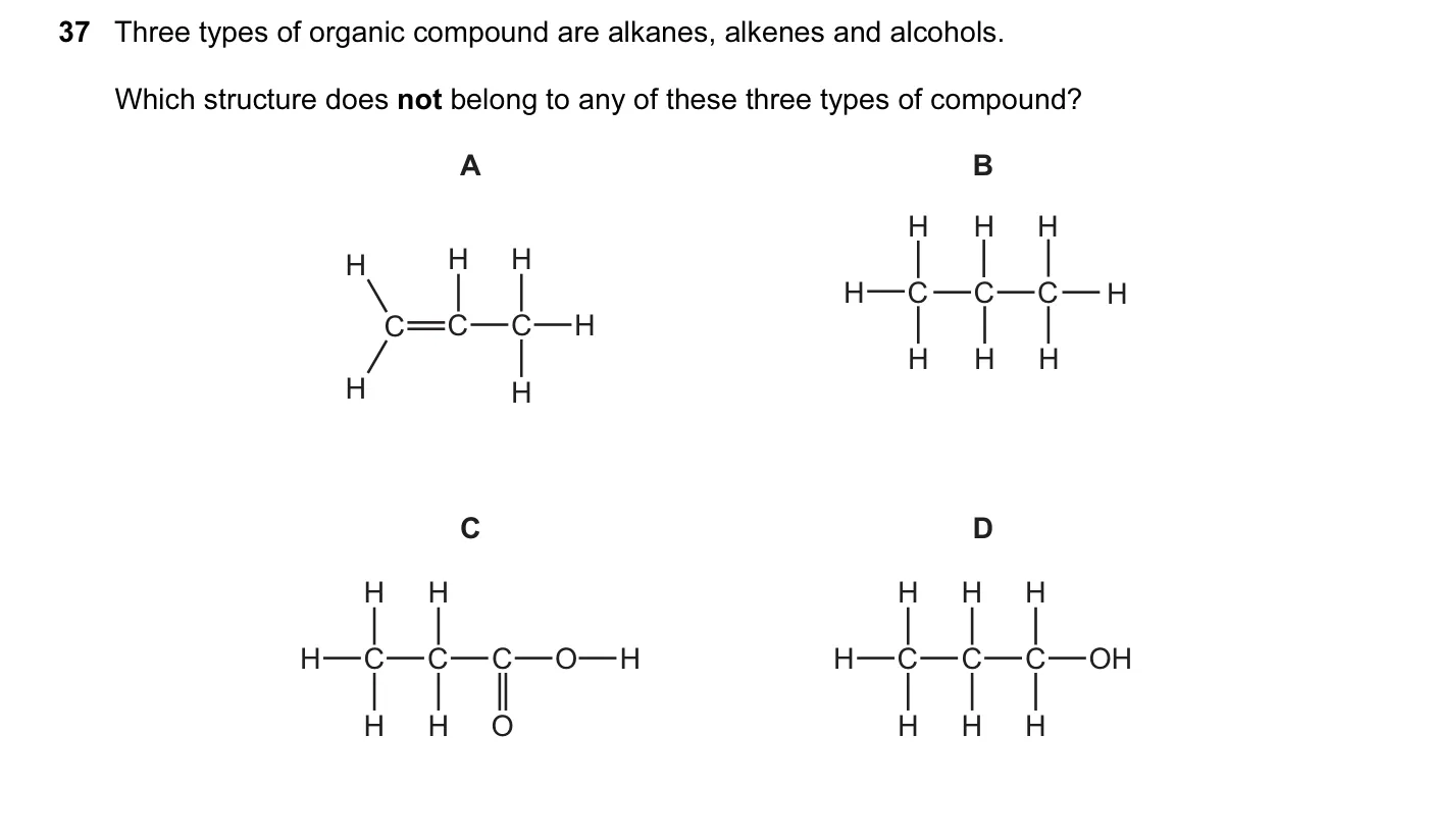 Question 37, November 2013, 0620 Paper 12