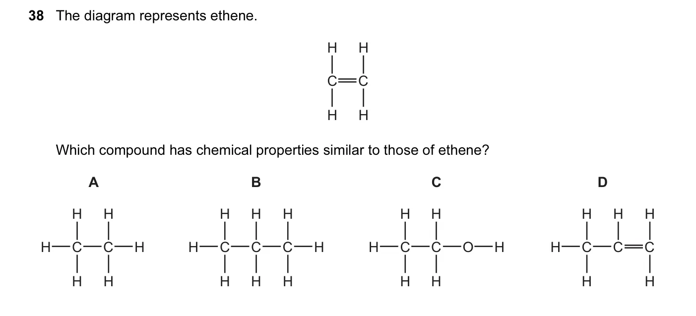 Question 38, November 2013, 0620 Paper 12