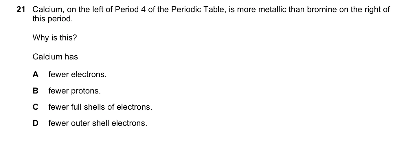 Question 21, November 2013, 0620 Paper 13