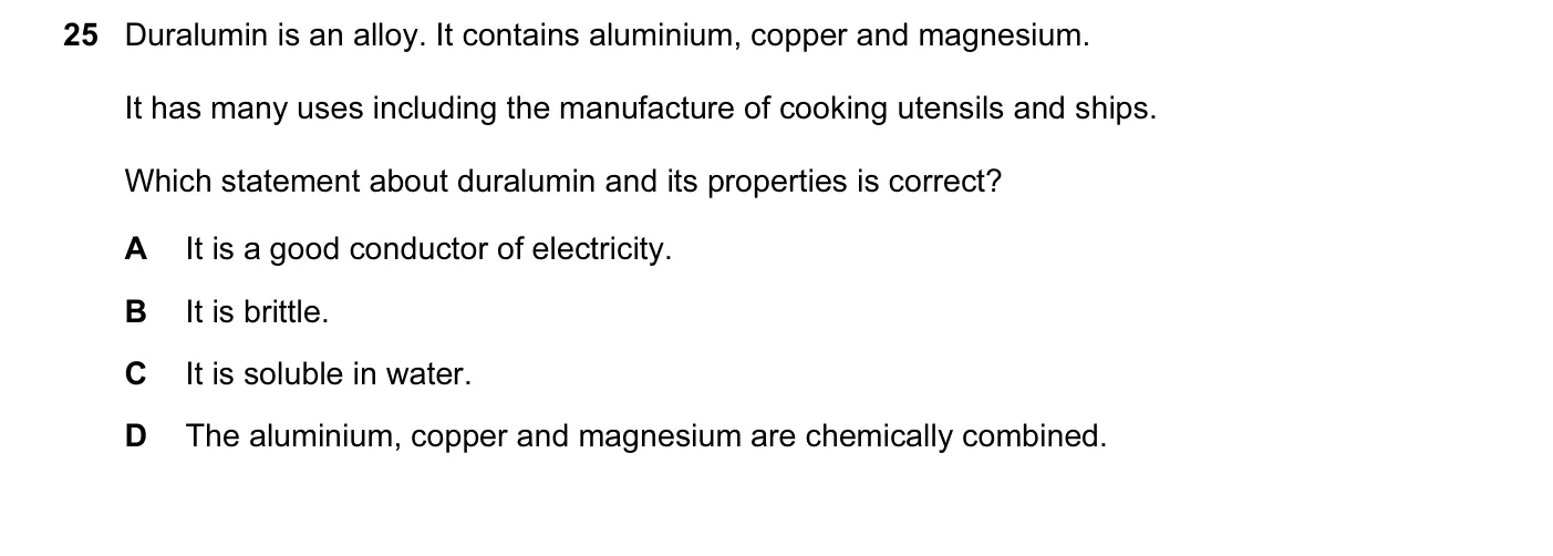 Question 25, November 2013, 0620 Paper 13