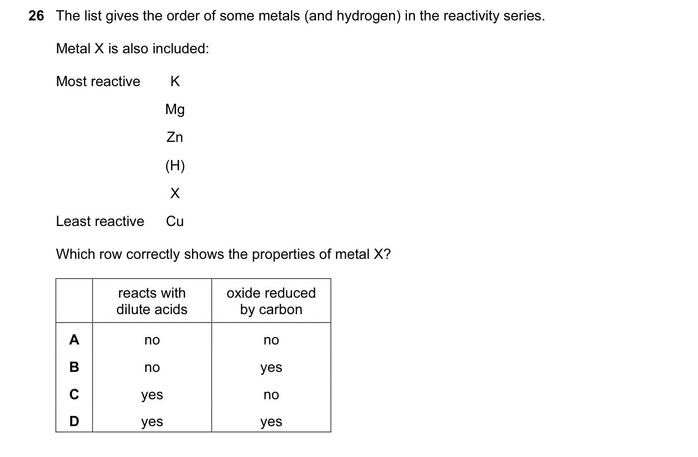 Question 26, November 2013, 0620 Paper 13
