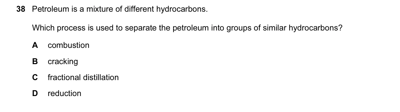 Question 38, November 2013, 0620 Paper 13