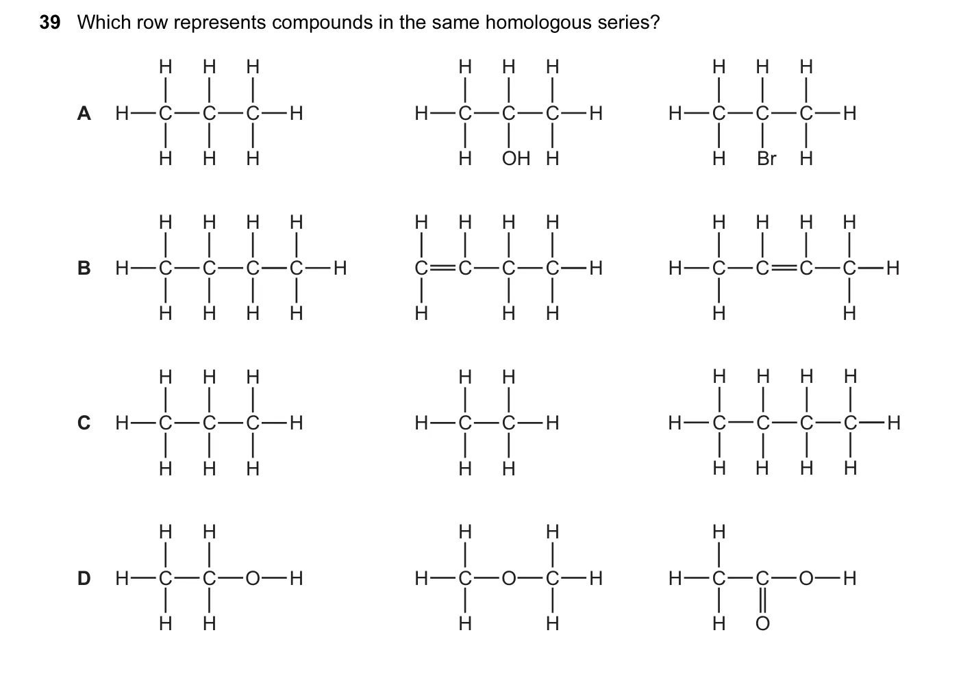 Question 39, November 2013, 0620 Paper 13