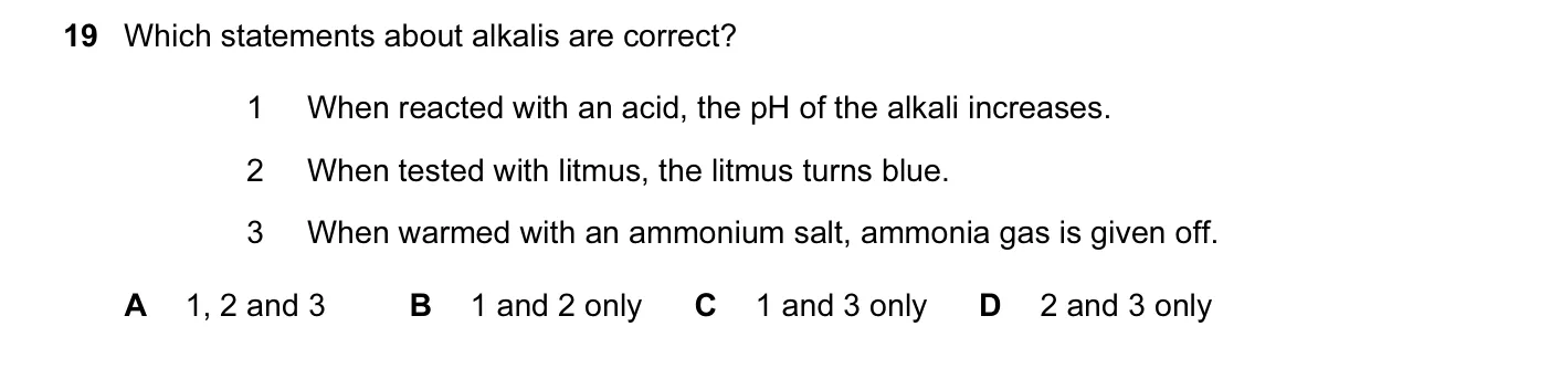 Question 19, June 2014, 0620 Paper 11