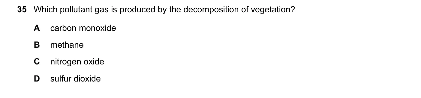 Question 35, June 2014, 0620 Paper 11
