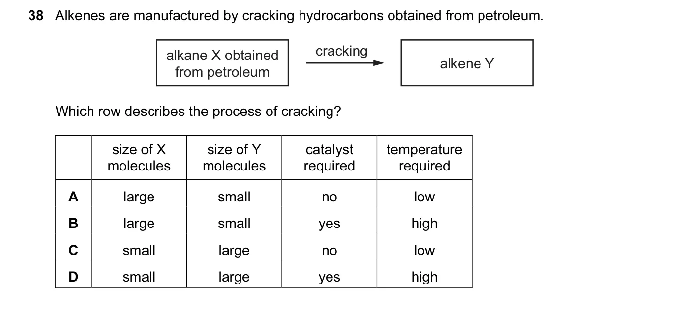 Question 38, June 2014, 0620 Paper 11