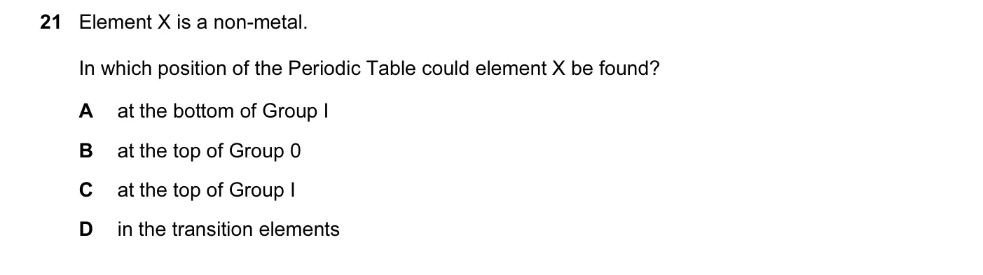 Question 21, June 2014, 0620 Paper 12