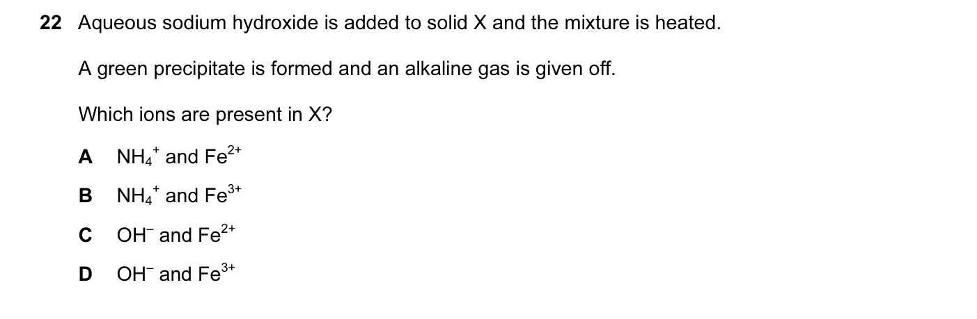 Question 22, June 2014, 0620 Paper 12