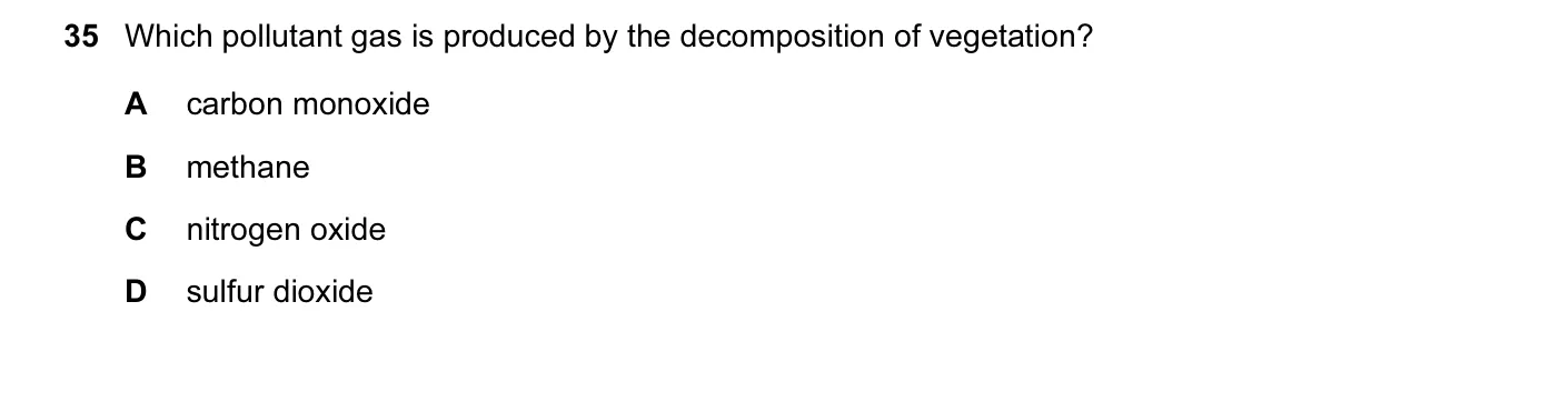 Question 35, June 2014, 0620 Paper 12