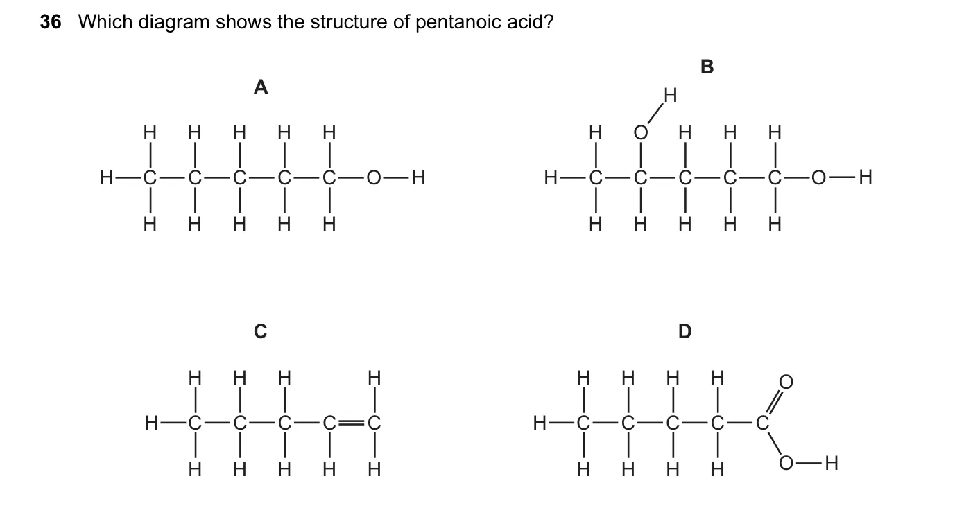 Question 36, June 2014, 0620 Paper 12