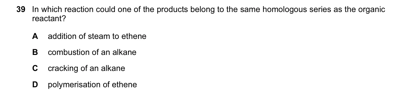 Question 39, June 2014, 0620 Paper 12
