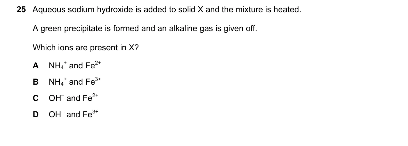 Question 25, June 2014, 0620 Paper 13