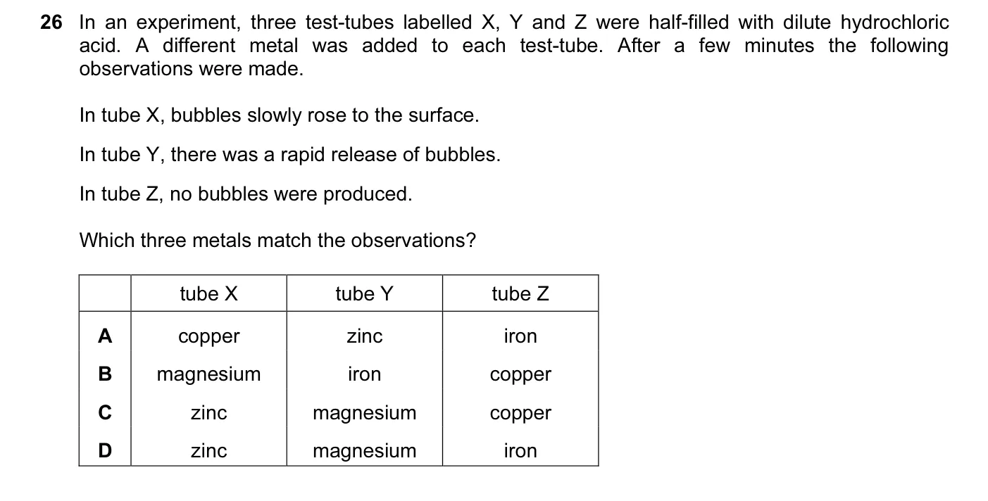 Question 26, June 2014, 0620 Paper 13