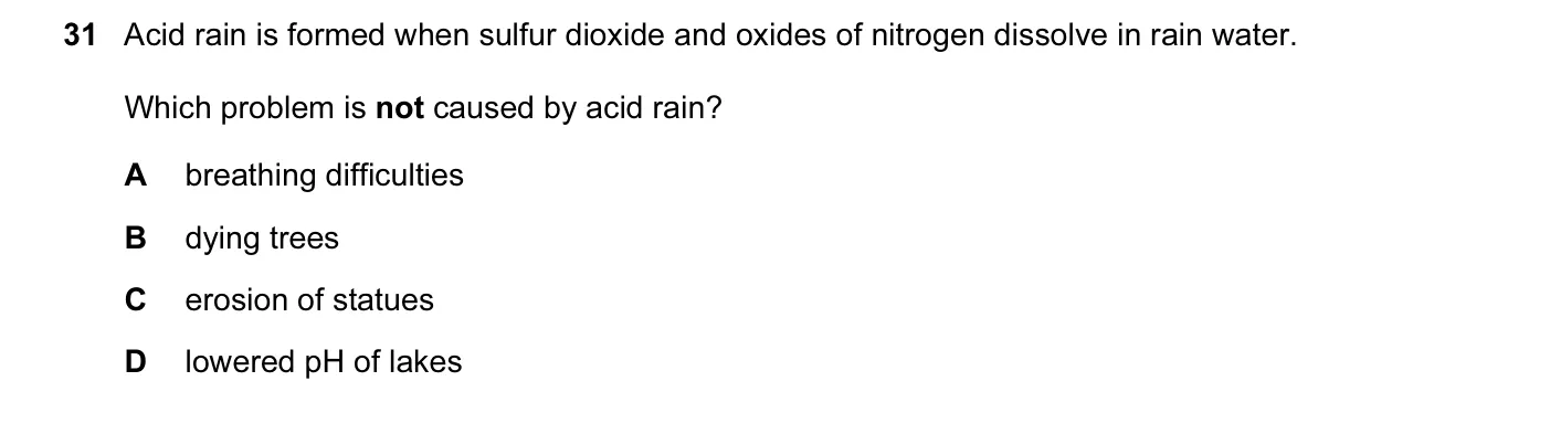 Question 31, June 2014, 0620 Paper 13