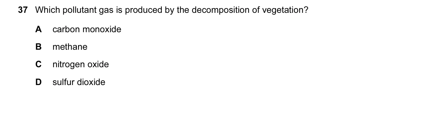Question 37, June 2014, 0620 Paper 13