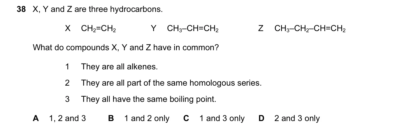 Question 38, June 2014, 0620 Paper 13