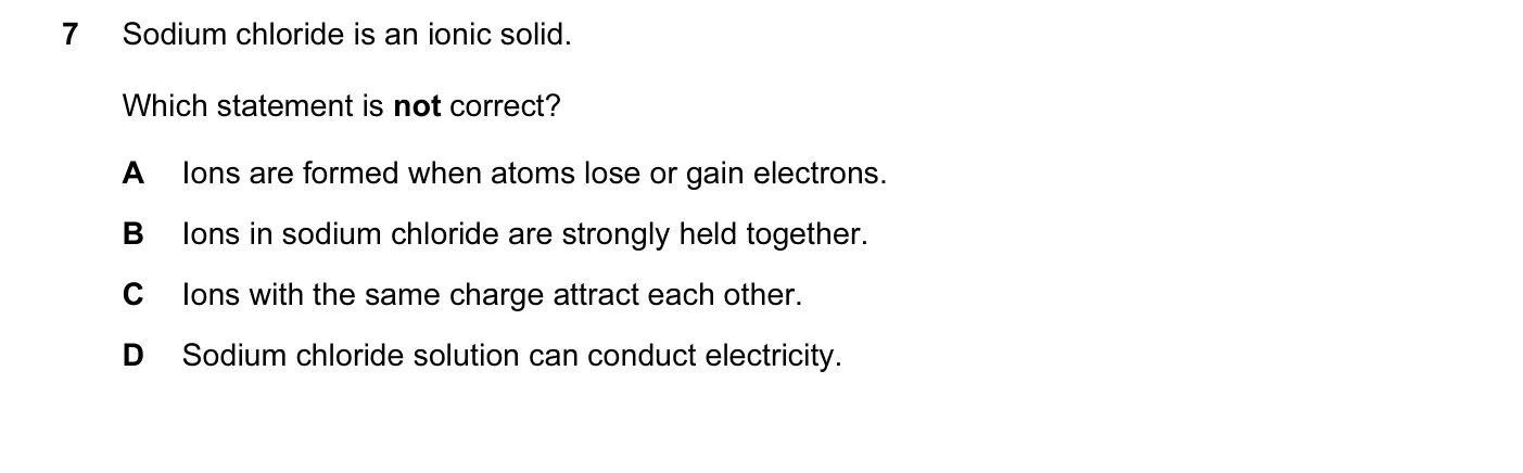 Question 7, November 2014, 0620 Paper 11