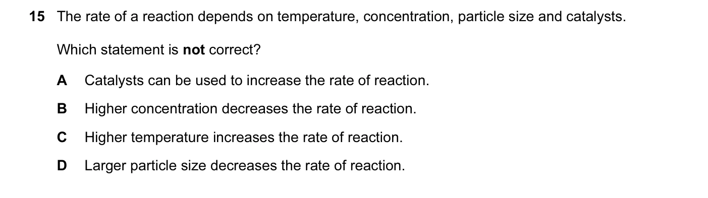 Question 15, November 2014, 0620 Paper 11