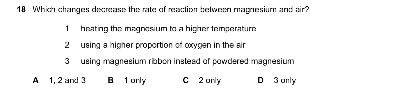 Question 18, November 2014, 0620 Paper 11