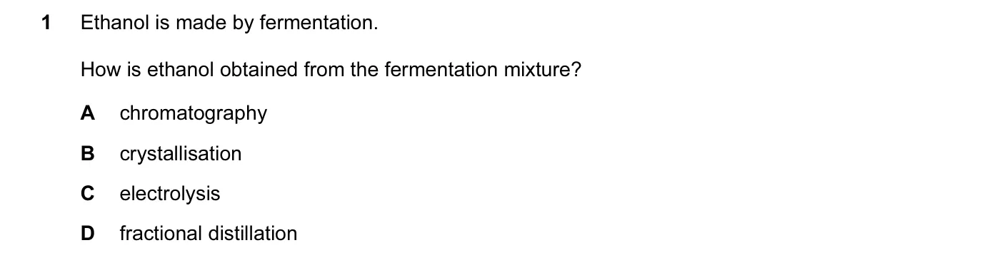 Question 1, November 2014, 0620 Paper 12