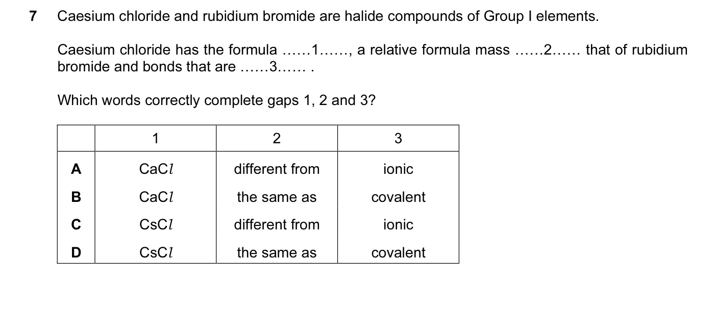 Question 7, November 2014, 0620 Paper 12