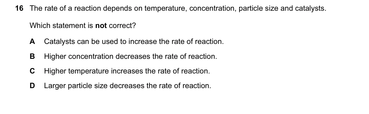 Question 16, November 2014, 0620 Paper 12