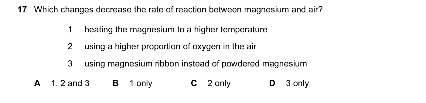 Question 17, November 2014, 0620 Paper 12