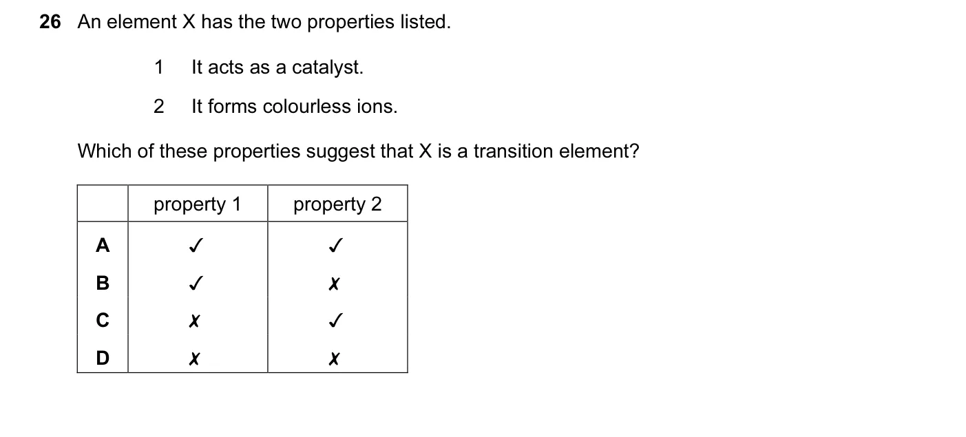 Question 26, November 2014, 0620 Paper 12