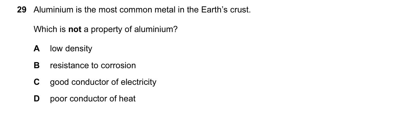 Question 29, November 2014, 0620 Paper 12
