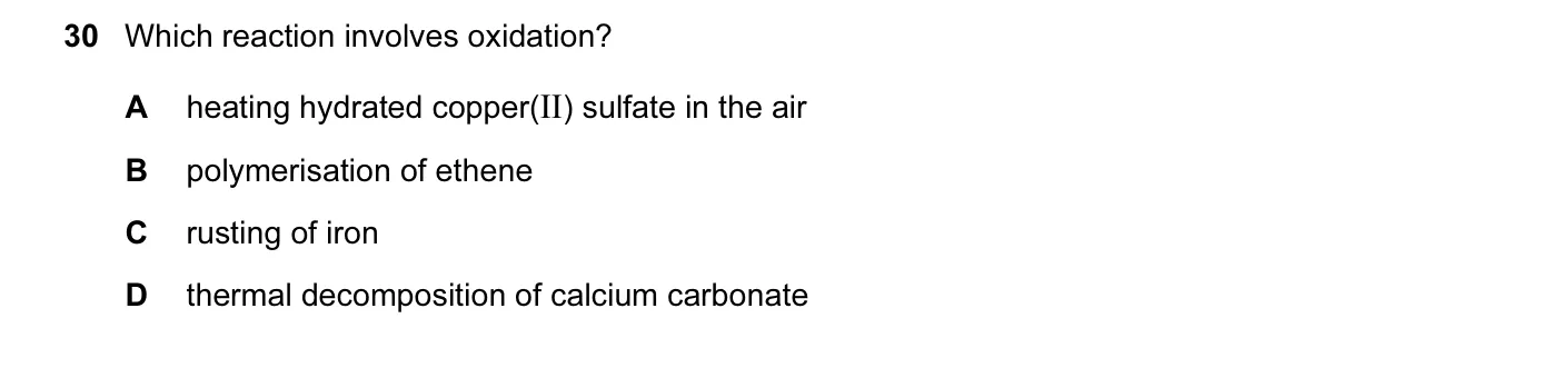Question 30, November 2014, 0620 Paper 12