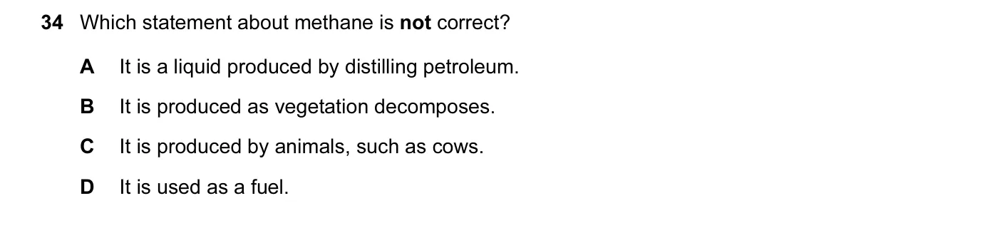 Question 34, November 2014, 0620 Paper 12