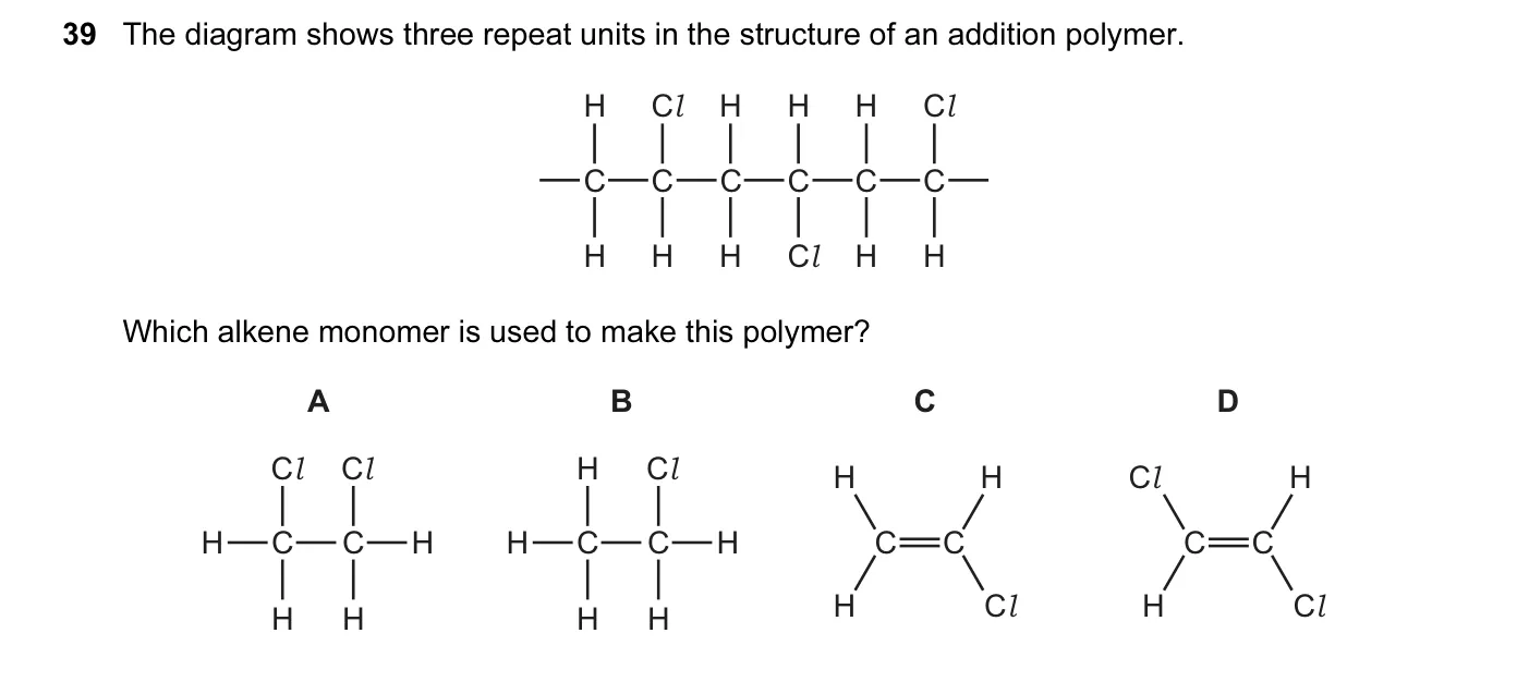 Question 39, November 2014, 0620 Paper 12