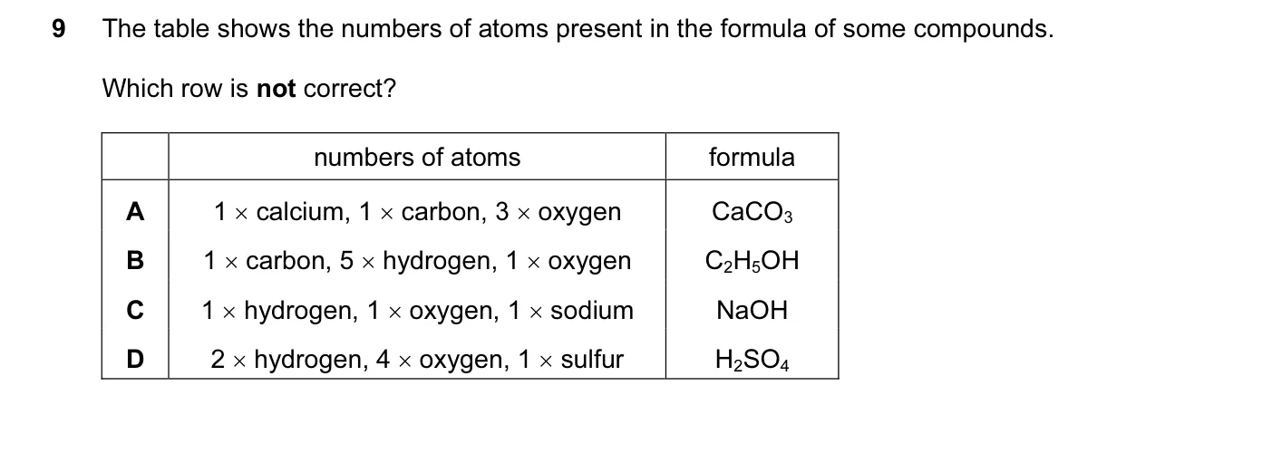 Question 9, November 2014, 0620 Paper 13