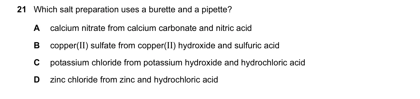 Question 21, November 2014, 0620 Paper 13