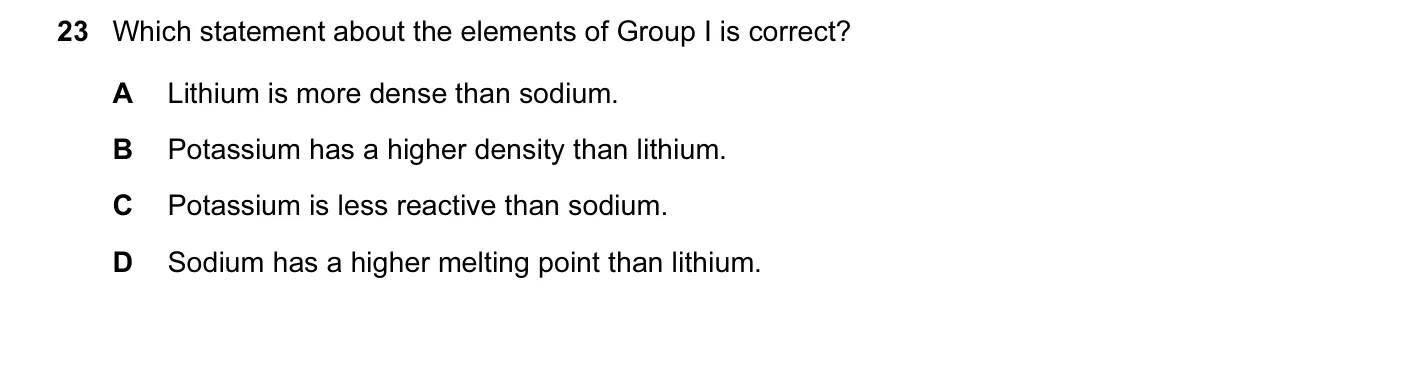 Question 23, November 2014, 0620 Paper 13