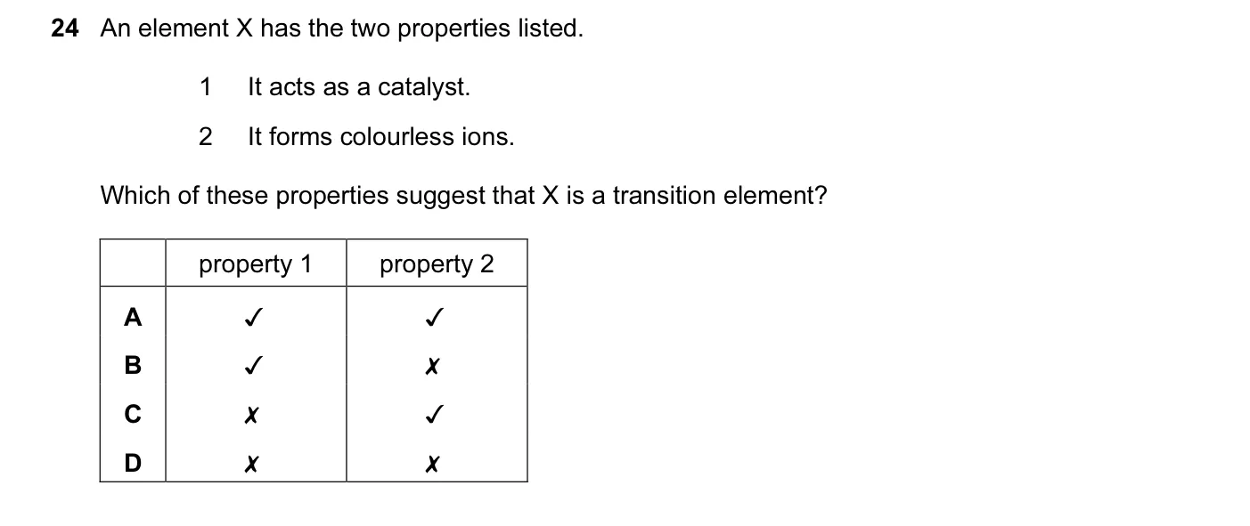 Question 24, November 2014, 0620 Paper 13