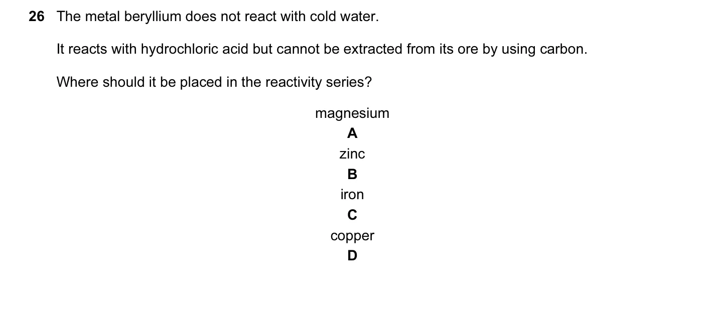 Question 26, November 2014, 0620 Paper 13