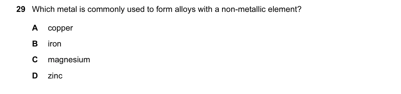Question 29, November 2014, 0620 Paper 13