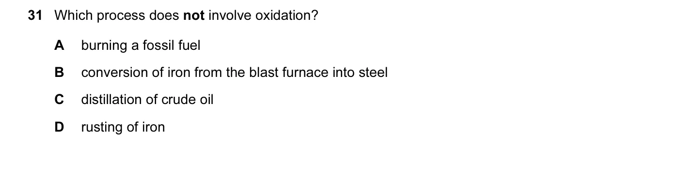 Question 31, November 2014, 0620 Paper 13